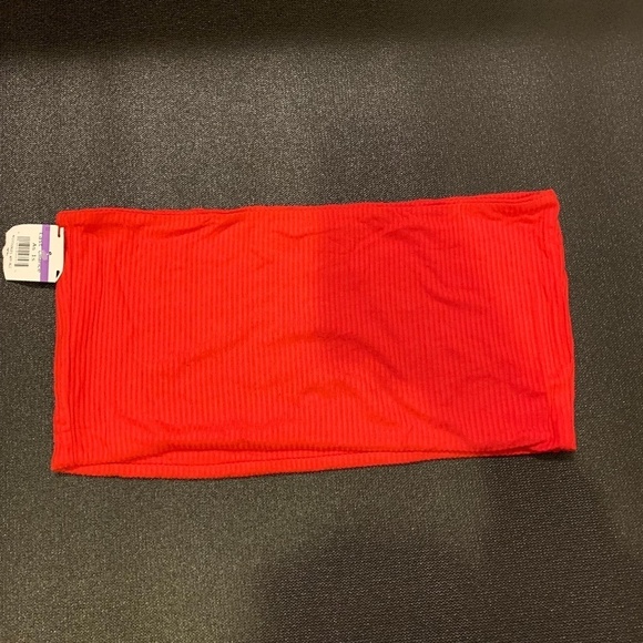 Topshop Ribbed Bandeau Red Size 10 - Picture 3 of 6